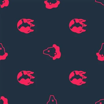 Set Global warming fire and Glacier melting on seamless pattern. Vector Stockillustratie