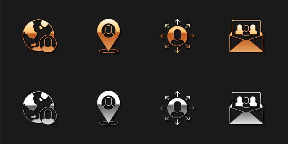 Set Globe and people, Worker location, Multitasking manager working and Project イラスト素材