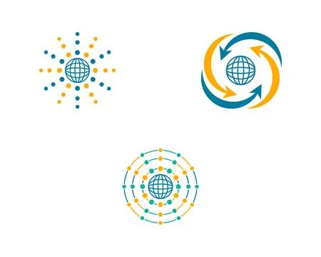 Set of Globe design logo template Stock Illustration