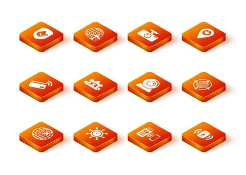 Set Globe with flying plane, Clock and gear, Contactless payment, Project tea イラスト素材