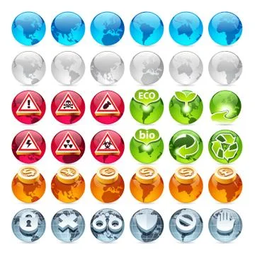 Set of the Globe Icons Stock Illustration
