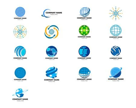 Set of Globe logo template vector icon illustration design 库存插图