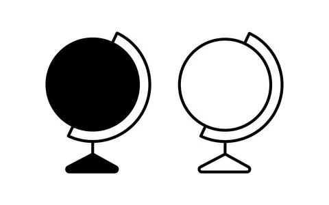 Set of Globe with stand icon vector illustration. Education Sign Stock Illustration