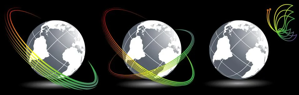 Set of globes Stock Illustration