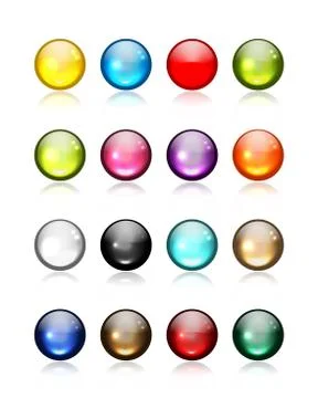 Set of glossy button icons for your design Stock Illustration