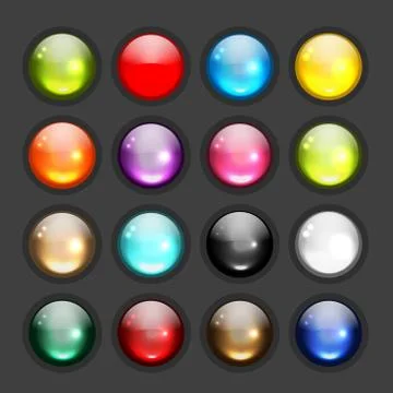 Set of glossy button icons for your design イラスト素材