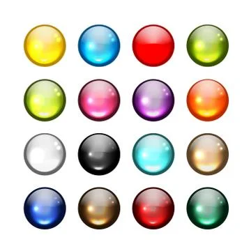 Set of glossy button icons for your design Stock Illustration