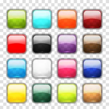 Set of glossy button icons for your design Stock Illustration
