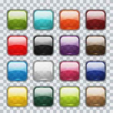Set of glossy button icons for your design Stock Illustration
