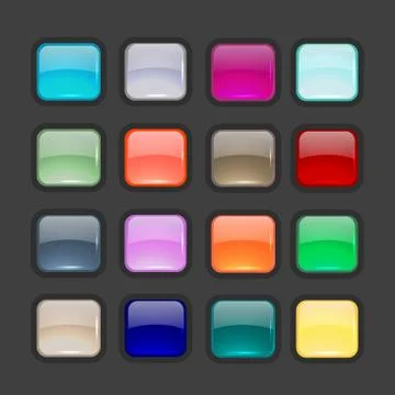 Set of glossy button icons for your design 库存插图