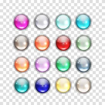 Set of glossy button icons for your design Stock Illustration