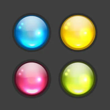 Set of glossy button icons for your design Stock Illustration