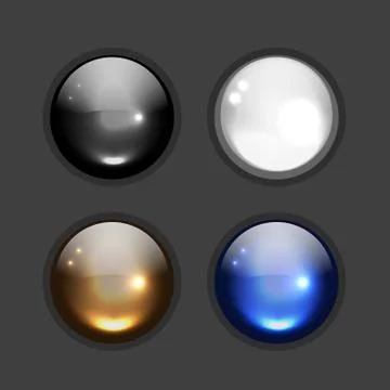 Set of glossy button icons for your design Stock Illustration