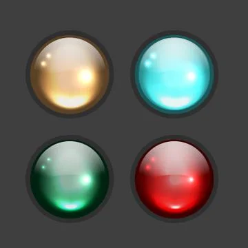 Set of glossy button icons for your design Stock Illustration