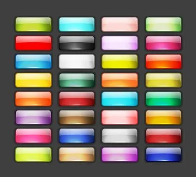 Set of glossy button icons for your design Stock Illustration