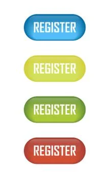 Set of glossy button register icons for your design. Stock Illustration
