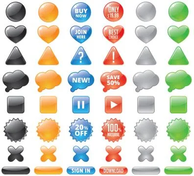 Set of glossy buttons 库存插图