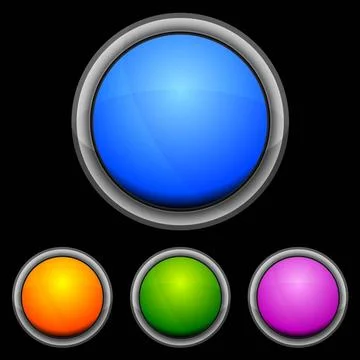 Set of glossy buttons in various colors Set of glossy buttons in various c... Stock Photos