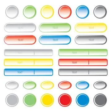 Set of glossy glass button icon for application and website vector.	 Stock-Illustration