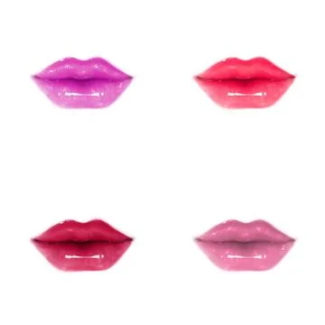 Set of glossy lips Stockillustratie