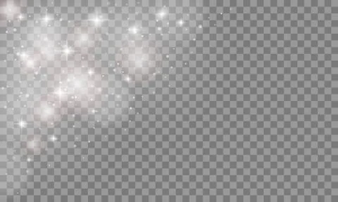 Set Glow light effect isolated on transparent background. Sun flash or Star Stock Illustration