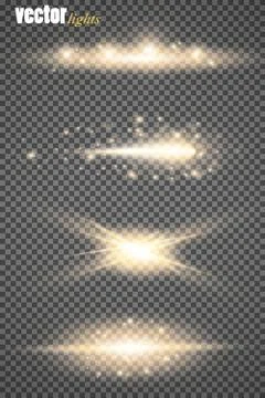 Set of glow light effect stars bursts with sparkles isolated on transparent b Ilustración de archivo