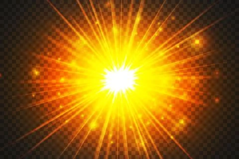 Set glow light effect with white sparks and golden stars shine with special Stock-Illustration