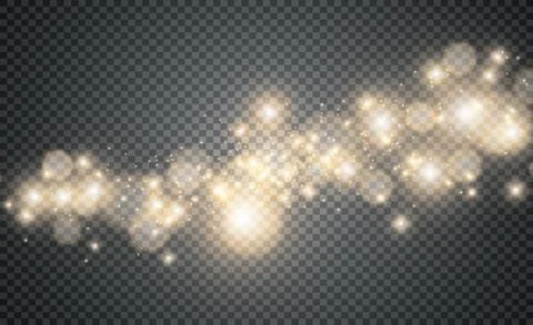 Set glow light effect with white sparks and golden stars shine with special Stock-Illustration