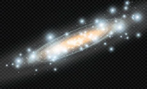 Set glow light effect with white sparks and golden stars shine with special Stock Illustration