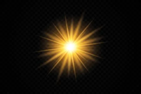 Set glow light effect with white sparks and golden stars shine with special Stock-Illustration