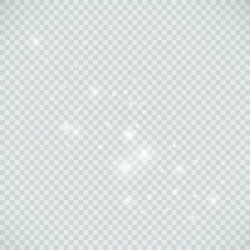 Set glow light effect with white sparks and golden stars shine with special Stock Illustration