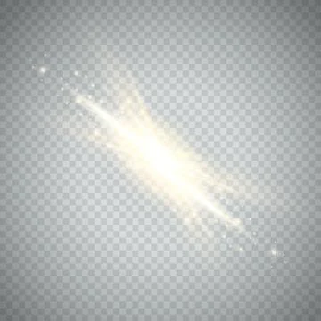 Set glow light effect with white sparks and golden stars shine with special Stock Illustration