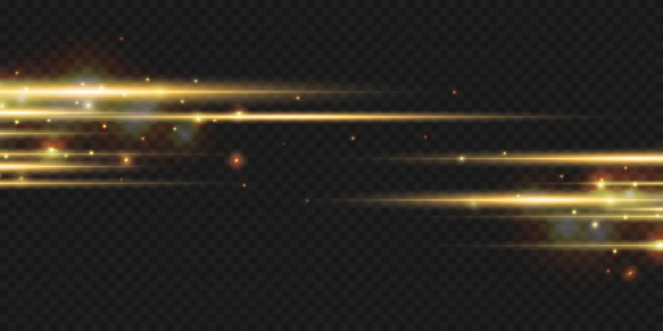 Set glow light effect with white sparks and golden stars shine with special Stock Illustration
