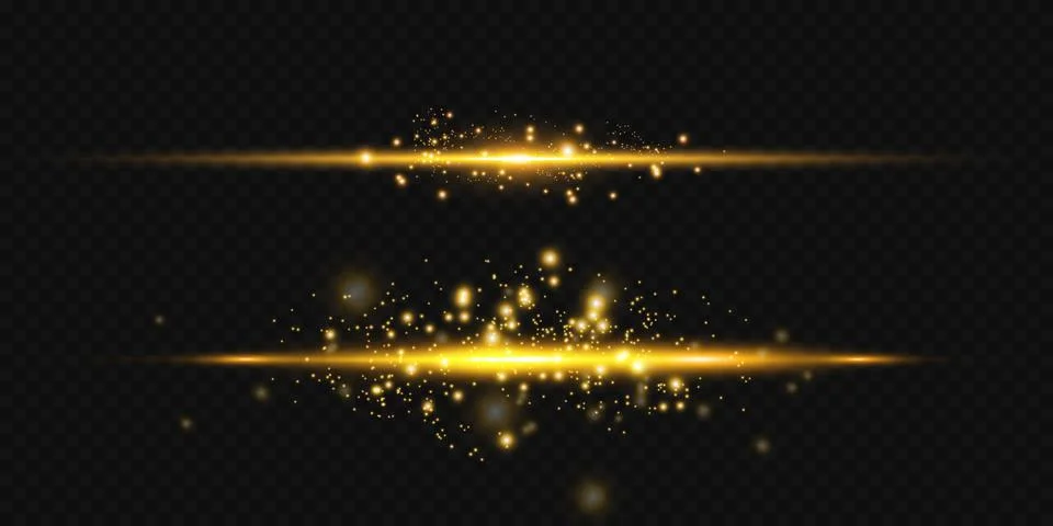 Set glow light effect with white sparks and golden stars shine with special Stock-Illustration