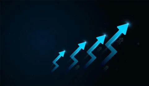 The Set glowing arrows Chart evokes breakthrough moments, milestones, and r.. Stock Illustration