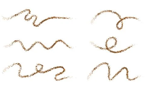 Set of glowing dotted abstract wavy lines on bright white background Stock Illustration