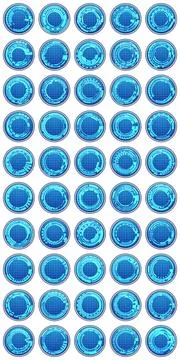 A set of glowing HUD elements. Stock Illustration