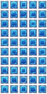 A set of glowing HUD elements. Stock Illustration