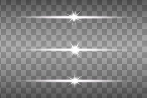 Set of glowing lights effects Stock Illustration