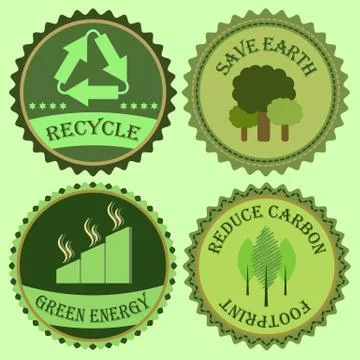 Set of go green collections Stock Illustration