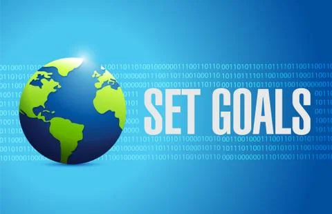 Set goals globe sign concept illustration design Stock Illustration
