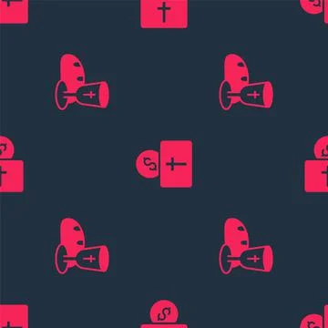 Set Goblet and bread and Donation for church on seamless pattern. Vector Stock Illustration