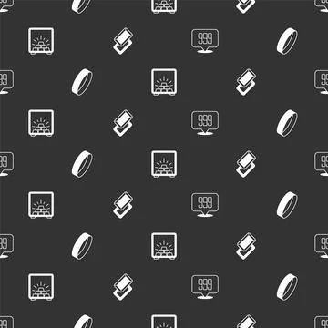 Set Gold bars 24k, ring, Safe with gold and  on seamless pattern. Vector Illustrazione stock