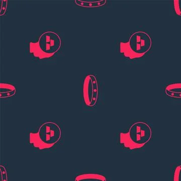 Set Gold bars and ring on seamless pattern. Vector Stock Illustration