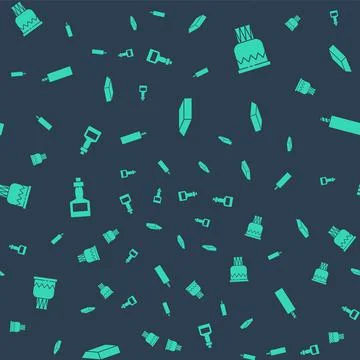 Set Gold bars, Drum, Tabasco sauce and Dynamite bomb on seamless pattern. Vector Stock Illustration
