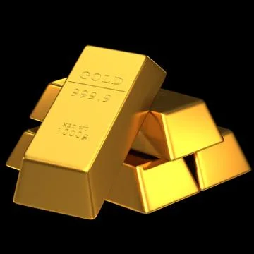 Set of gold bars isolated for adv or others purpose use Ilustración de archivo