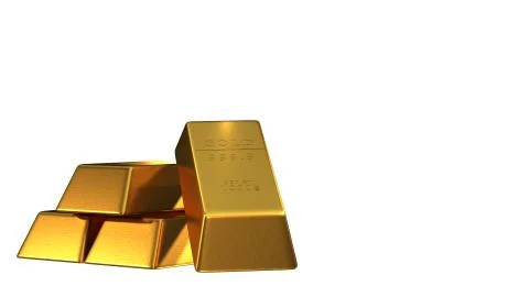 Set of gold bars isolated for adv or others purpose use Ilustración de archivo