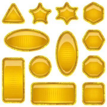 Set gold buttons Stock Illustration
