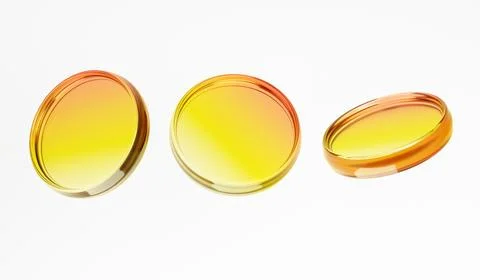 Set of gold coins with different angles Stock Illustration