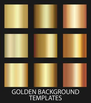 Set of gold colored gradient background templates イラスト素材